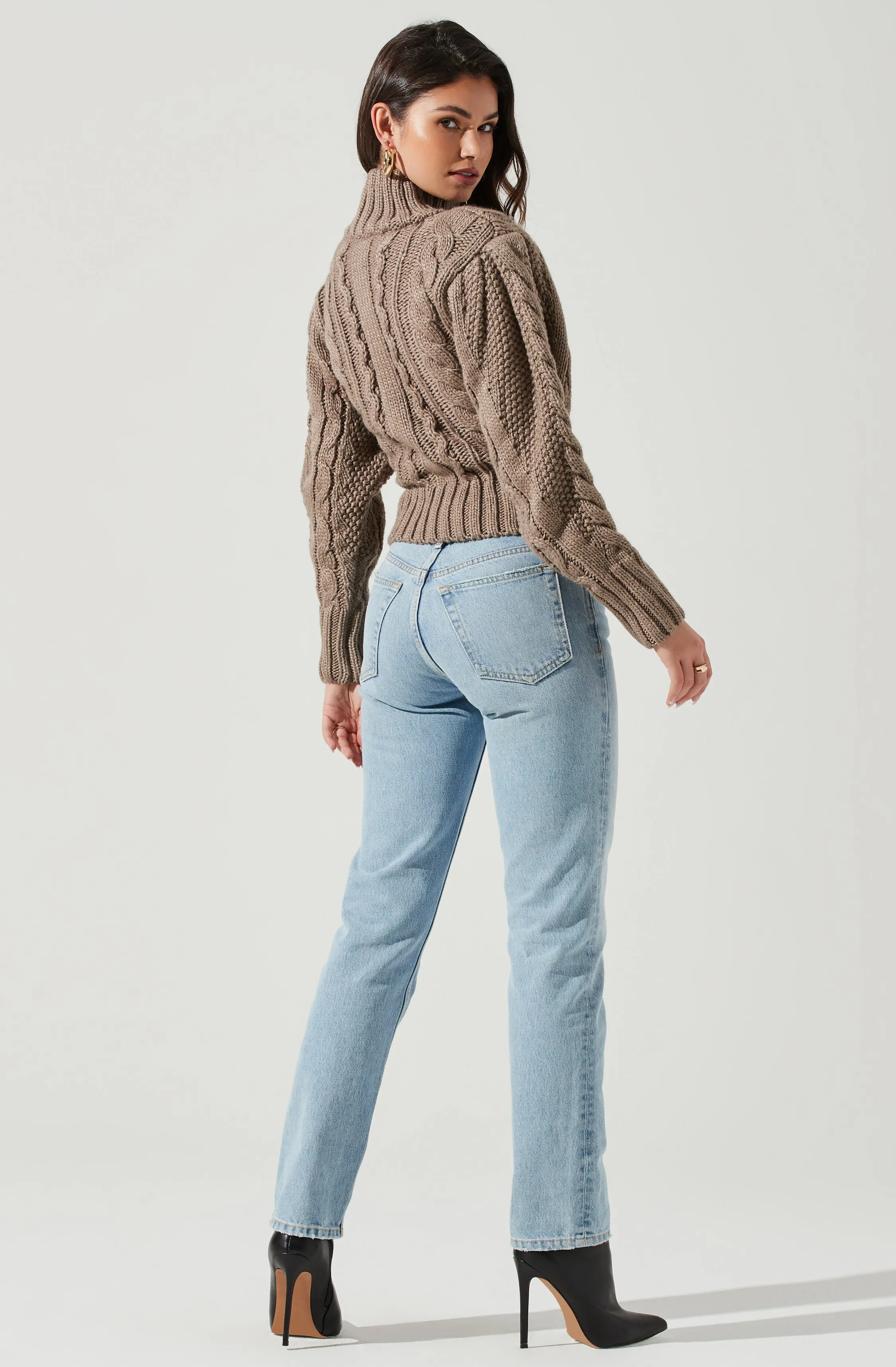 Haisley Cable Knit Turtleneck Sweater