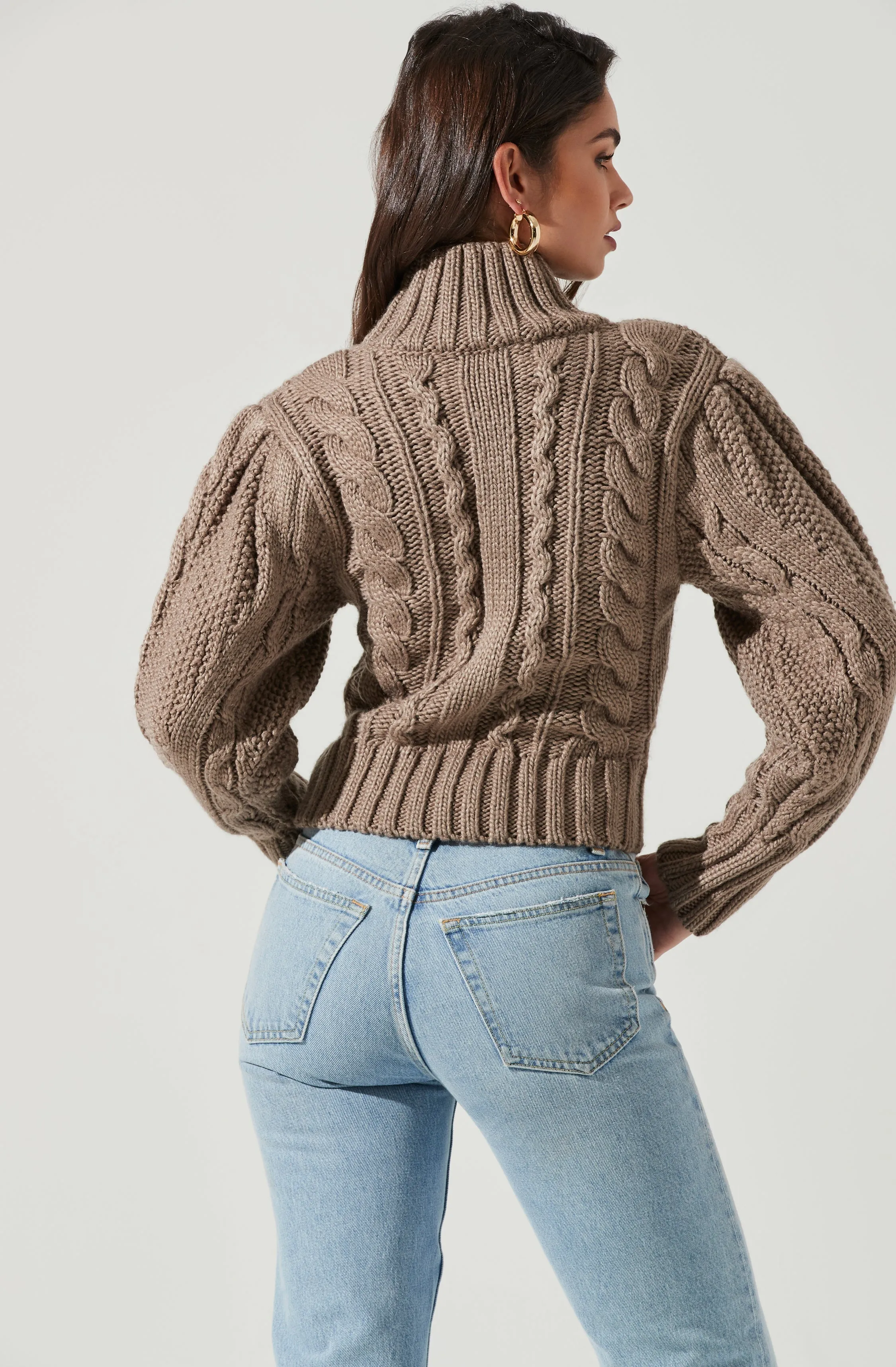 Haisley Cable Knit Turtleneck Sweater