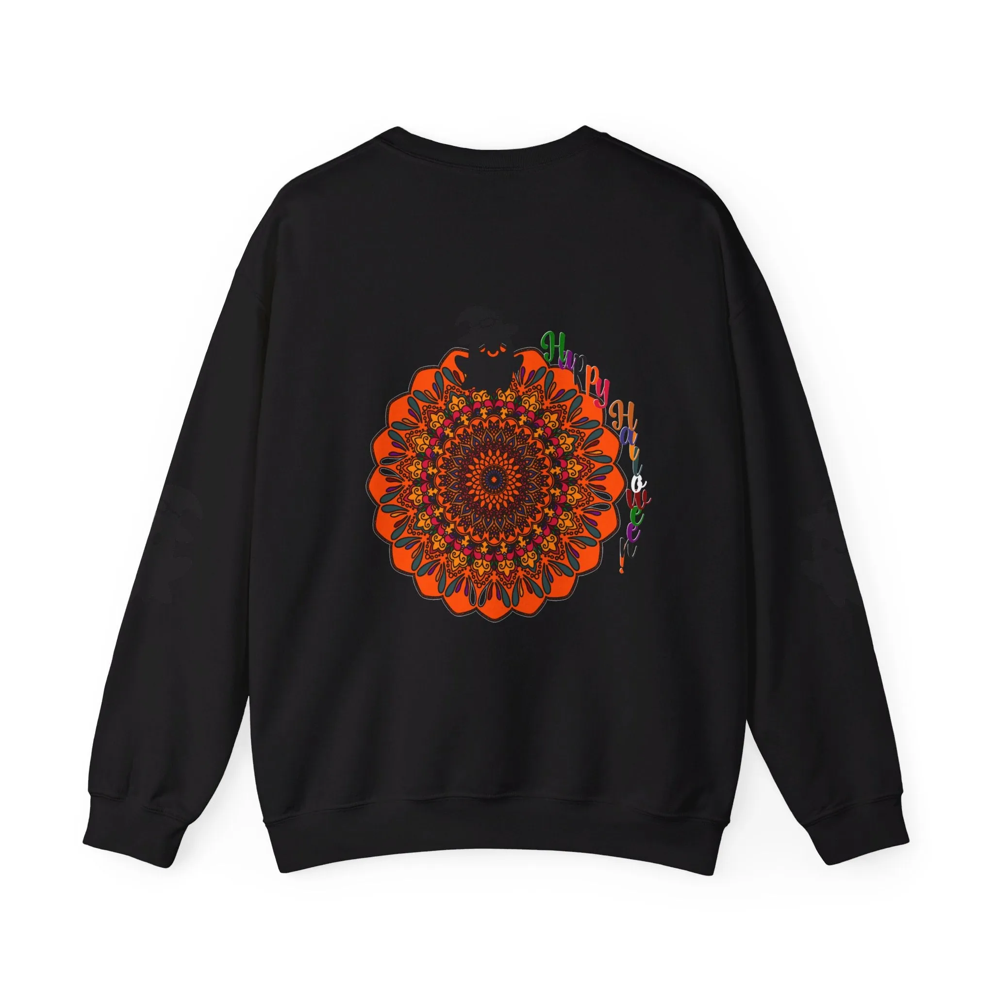 Handmade Mandala Ghost Sweatshirt - Unisex Crewneck Sweatshirt