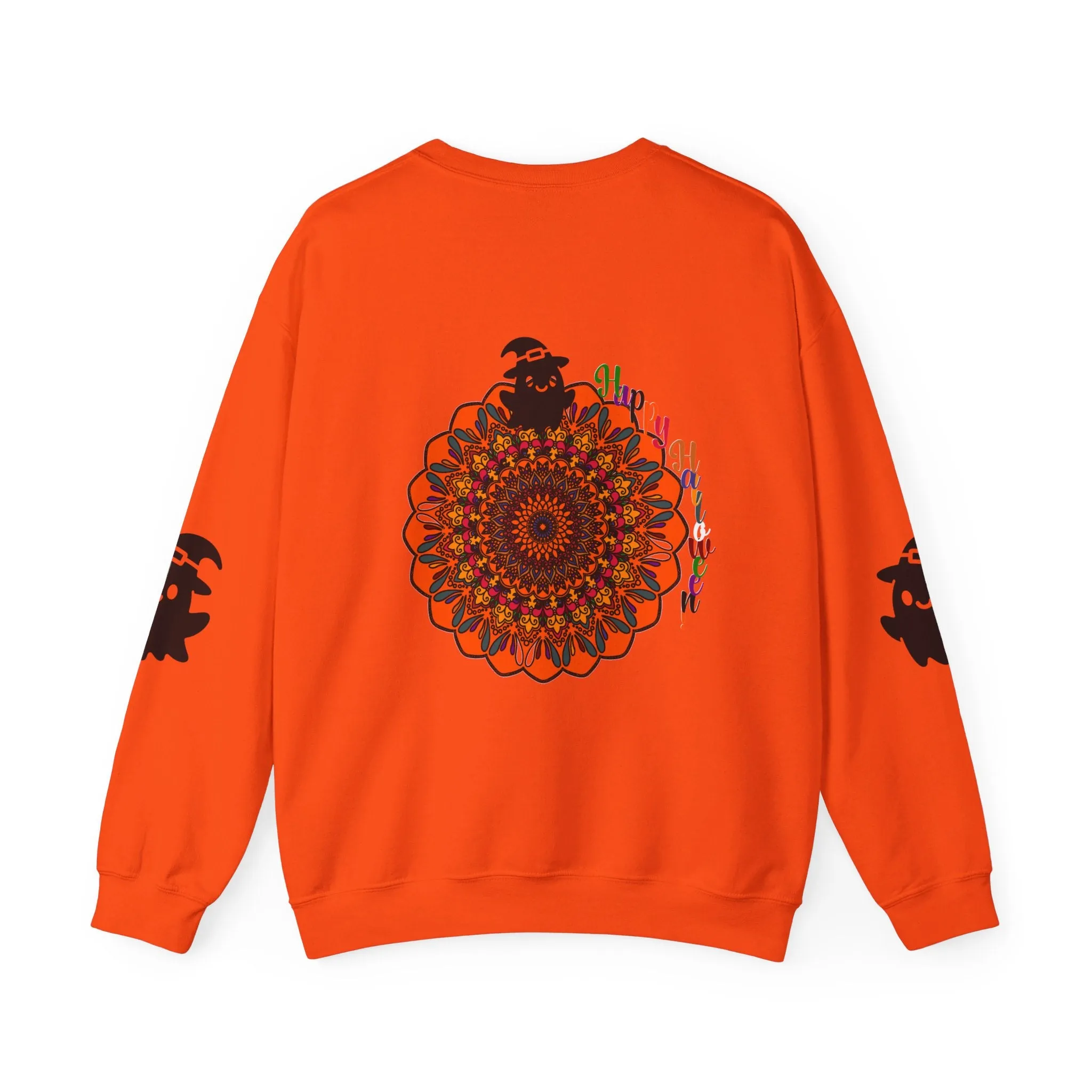 Handmade Mandala Ghost Sweatshirt - Unisex Crewneck Sweatshirt