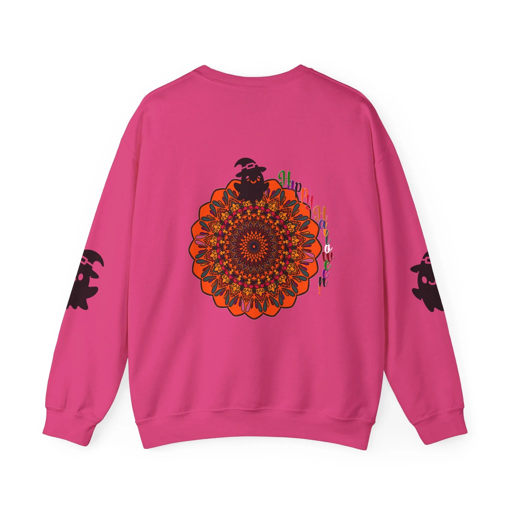 Handmade Mandala Ghost Sweatshirt - Unisex Crewneck Sweatshirt