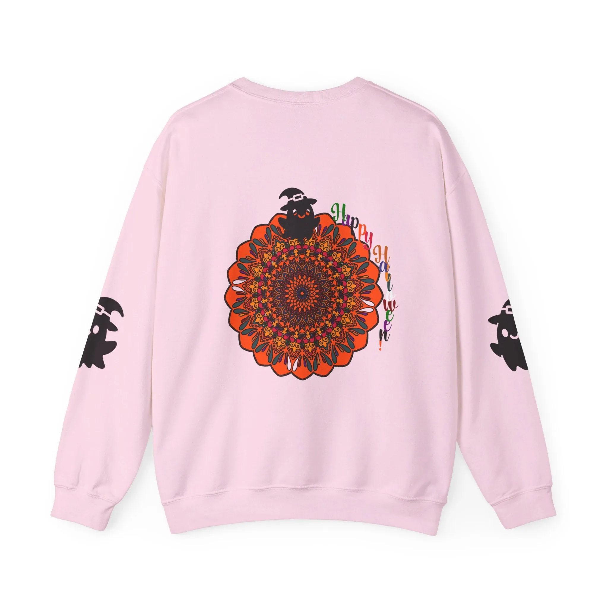 Handmade Mandala Ghost Sweatshirt - Unisex Crewneck Sweatshirt