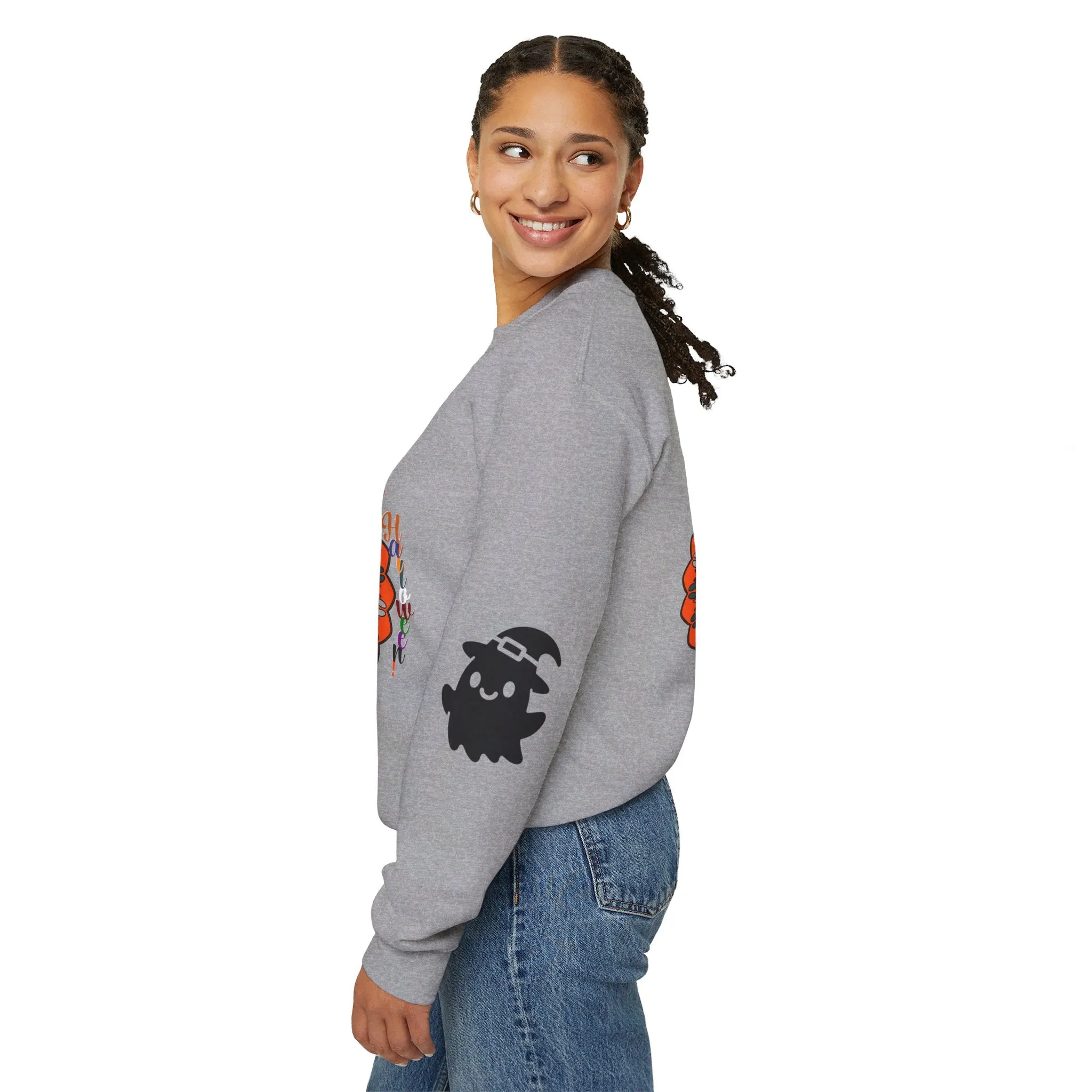 Handmade Mandala Ghost Sweatshirt - Unisex Crewneck Sweatshirt