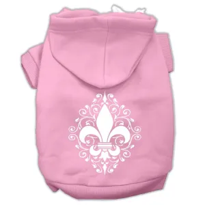 Henna Fleur De Lis Screen Print Pet Hoodies Light Pink Size Sm (10)