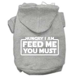 Hungry I Am Screen Print Pet Hoodies Grey Size Lg (14)