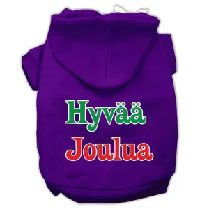 Hyvaa Joulua Screen Print Pet Hoodies Purple S (10)