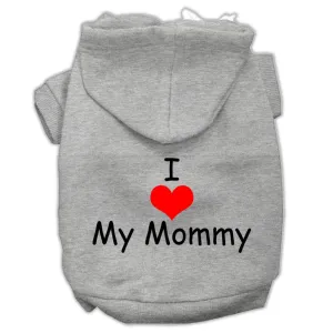 I Love My Mommy Screen Print Pet Hoodies Grey Size Xs (8)