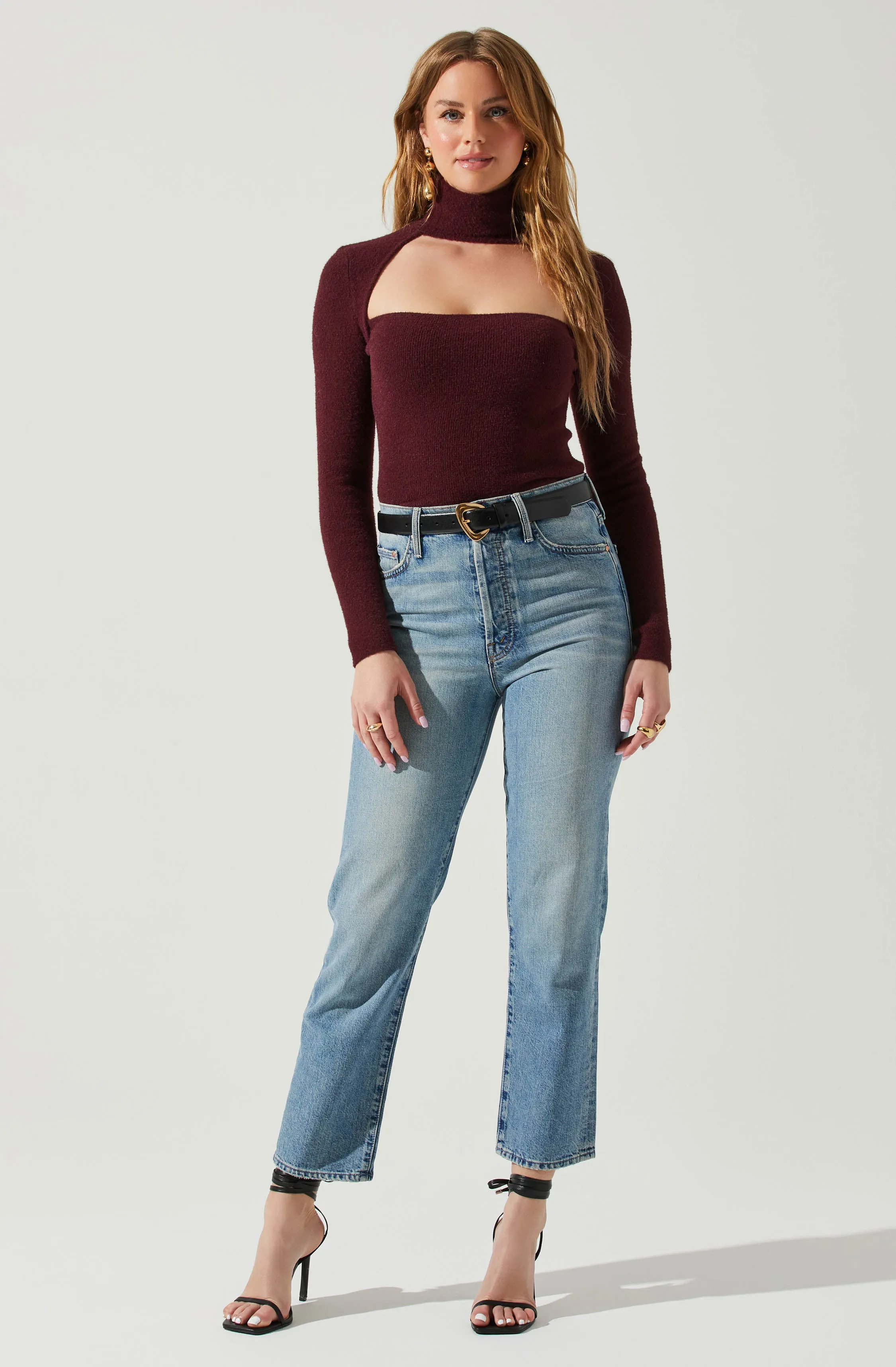 Izabella Turtleneck Cutout Sweater