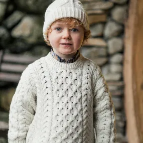 Kids Aran Knit Crew Neck Sweater