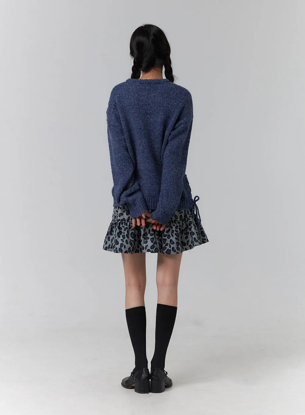 Knit Round Neck Long Sleeve Sweater OJ417