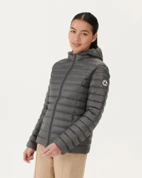 Lightweight hooded down jacket Anthracite Cloe