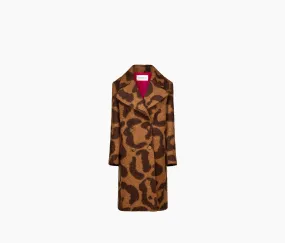 LONG STRAIGHT WOOL BLEND COAT LEOPARD 23ACMA001WV0317M7243