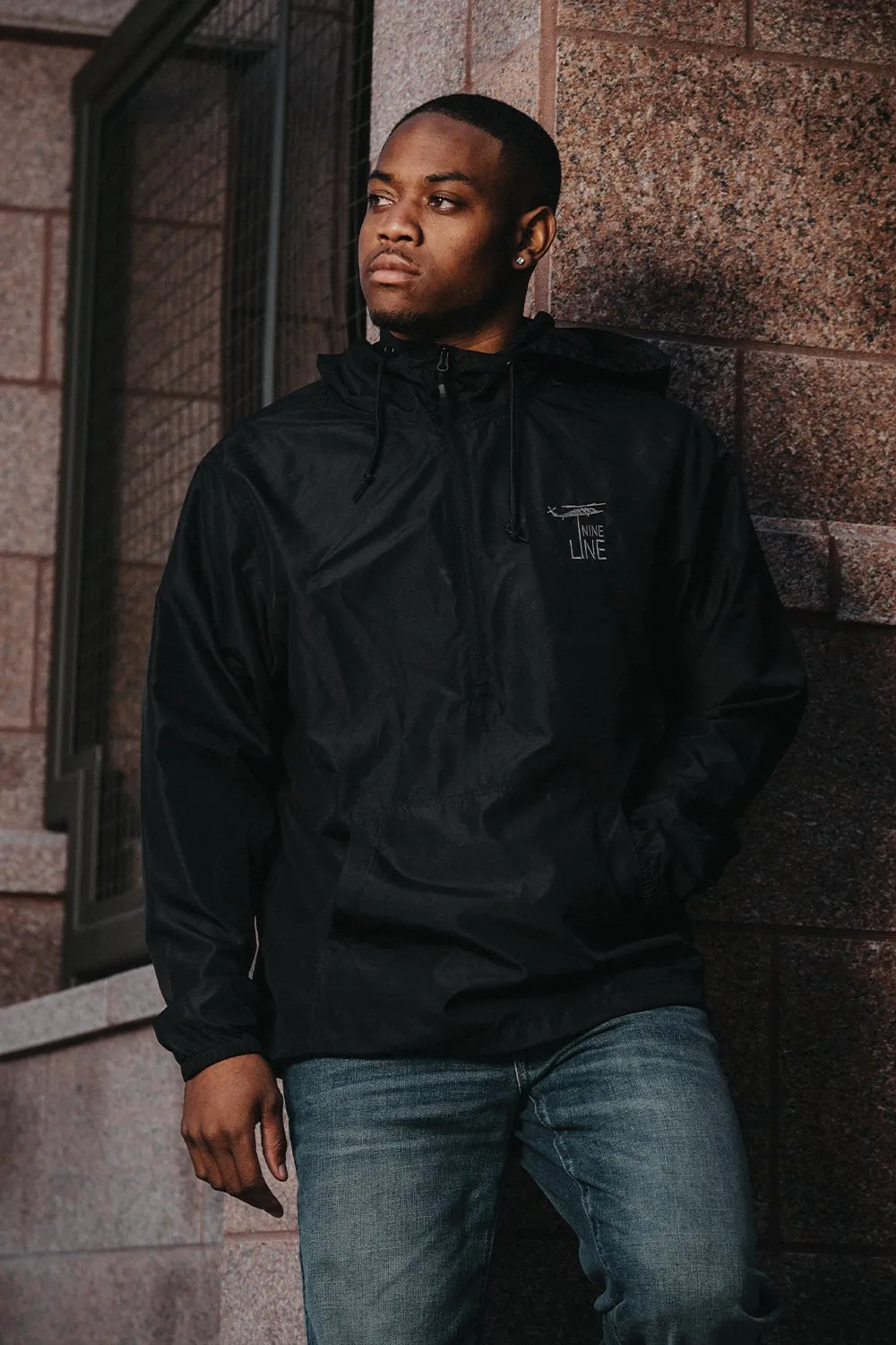 Men's Hooded 1/4 Zip Windbreaker