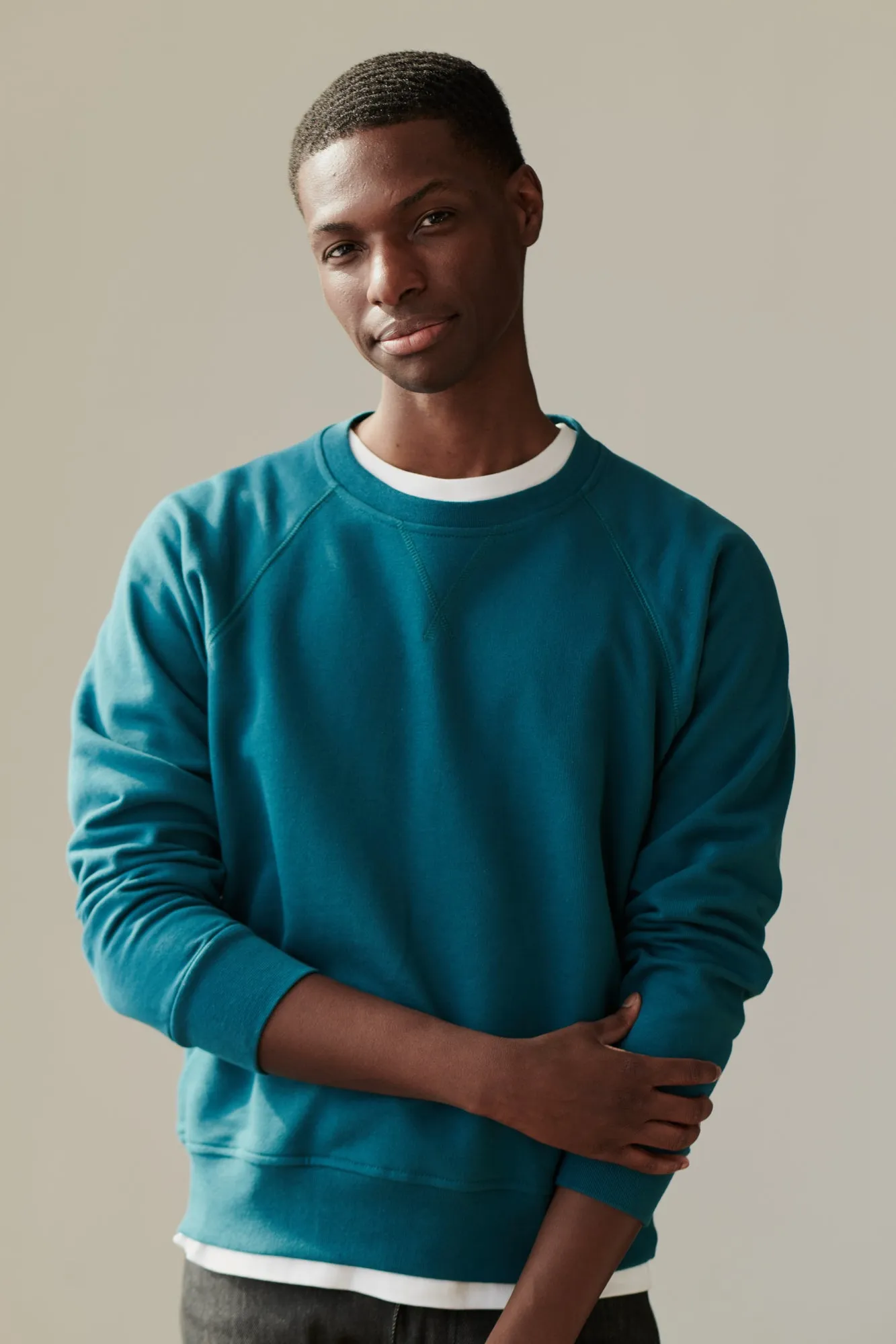 Men's Raglan Sweatshirt - Teal