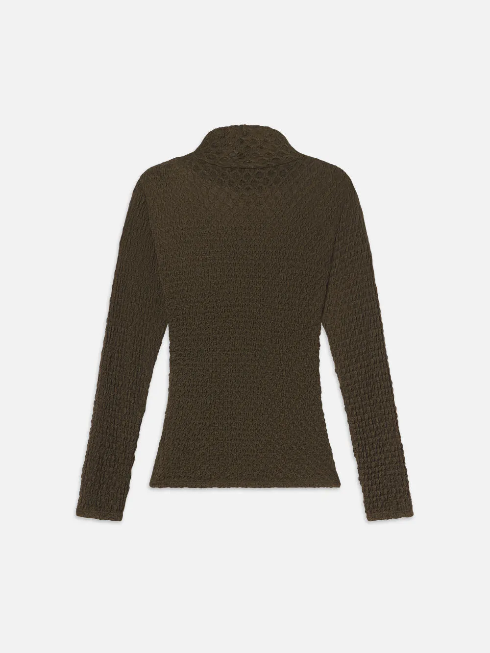 Mesh Lace Turtleneck -- Rich Military