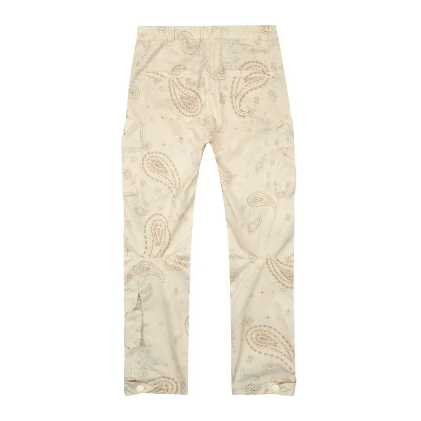 Paisley Utility Windbreaker Joggers - Latte