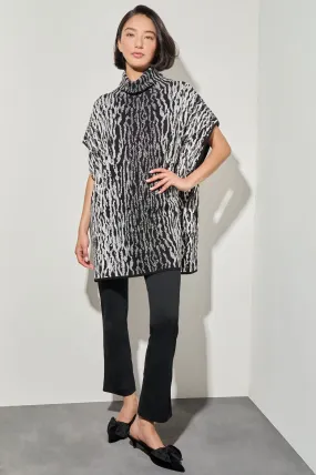 Plus Size Short Sleeve Animal Print Turtleneck Tunic