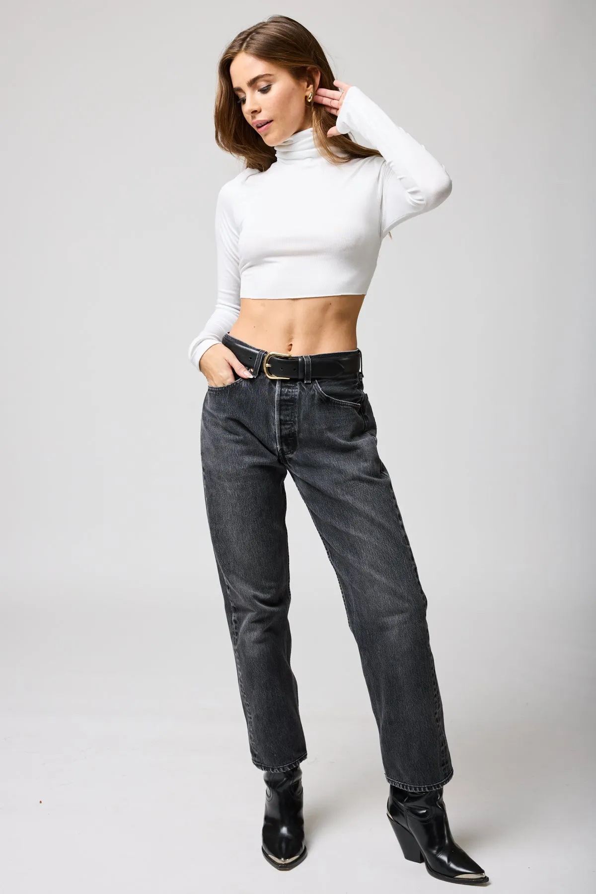 RIB TURTLENECK CROP