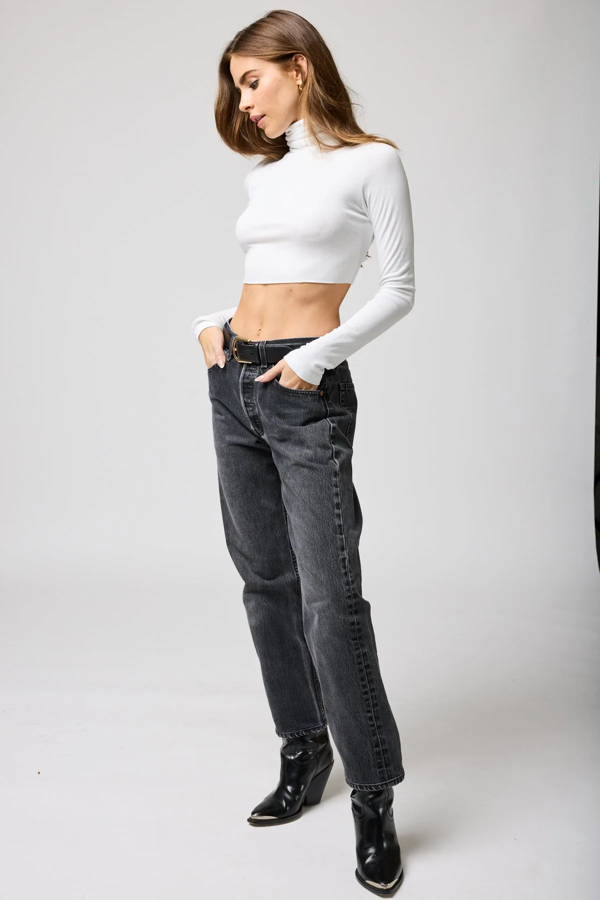 RIB TURTLENECK CROP