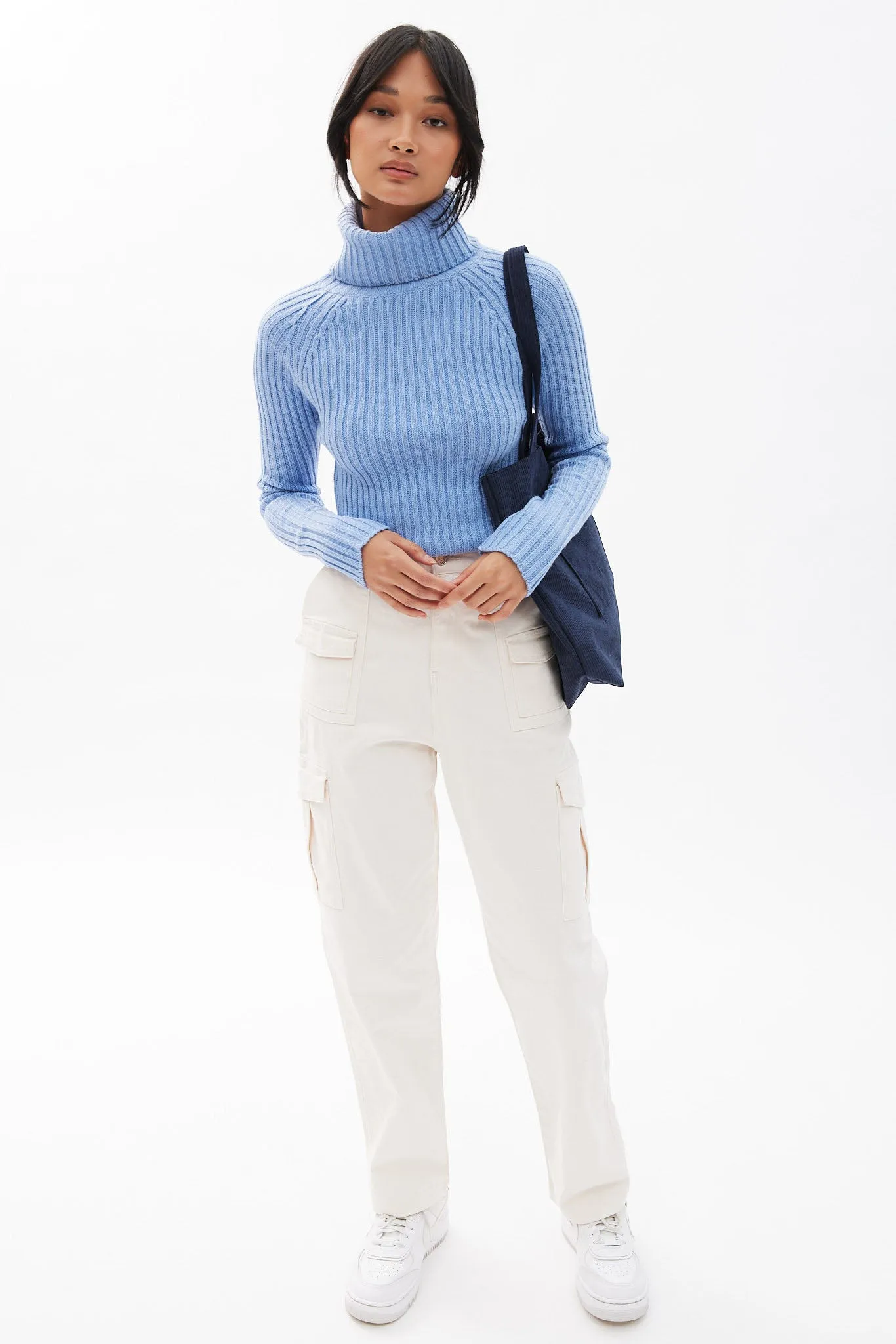 Ribbed Long Sleeve Turtleneck Sweater