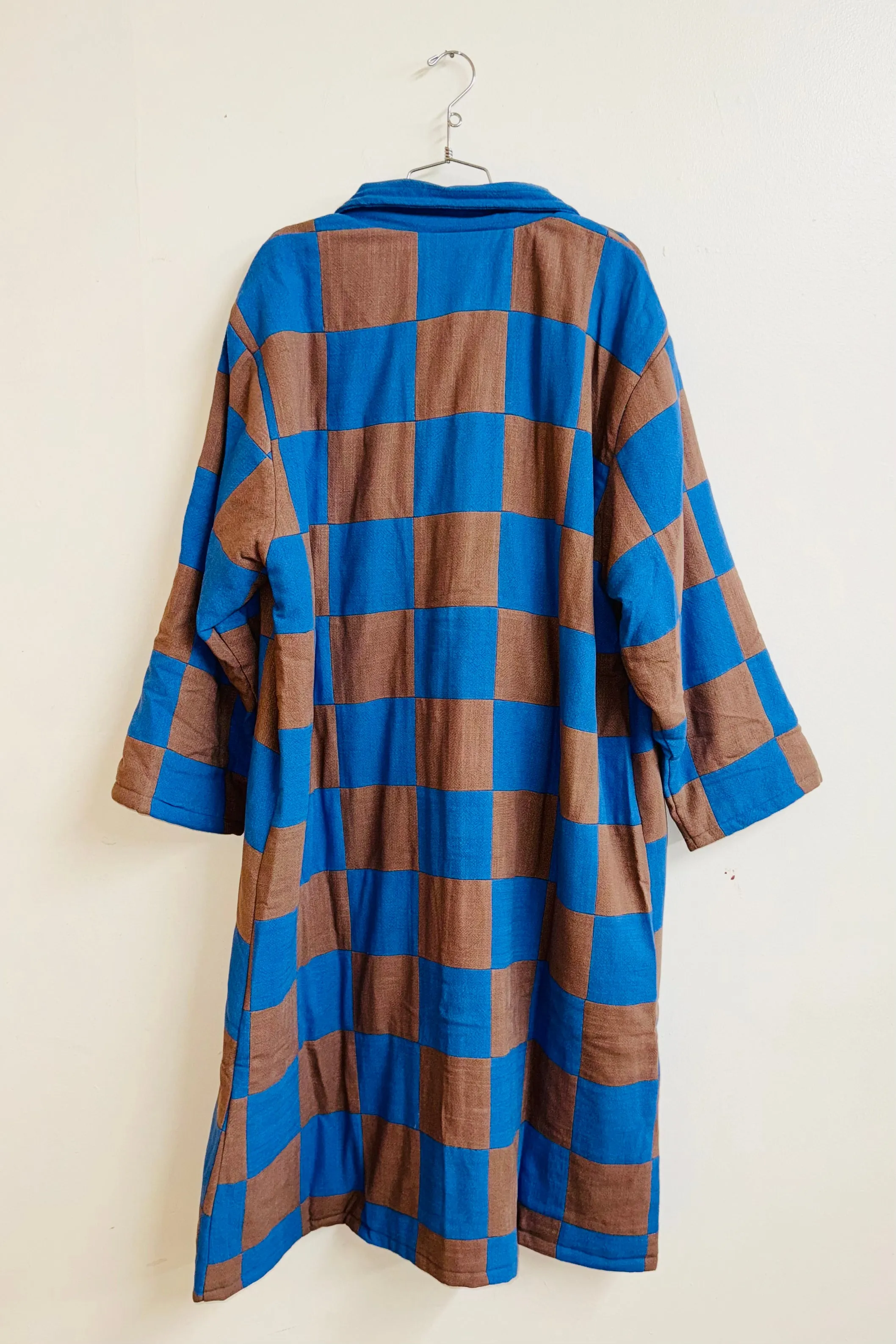 Scrap #28 Blue/Brown Chessboard Coat XL/1X