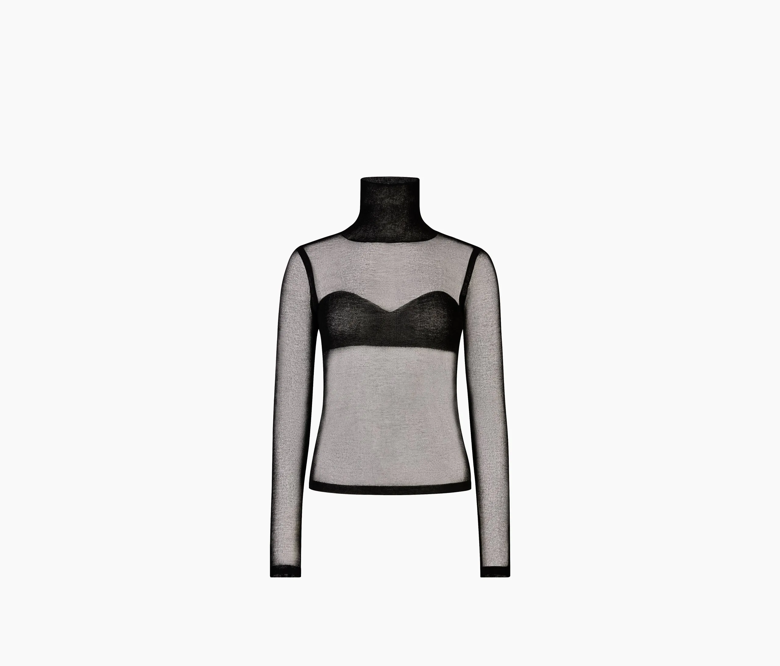 SHEER KNIT TURTLENECK  BLACK 23AMPU019ML0530U9000