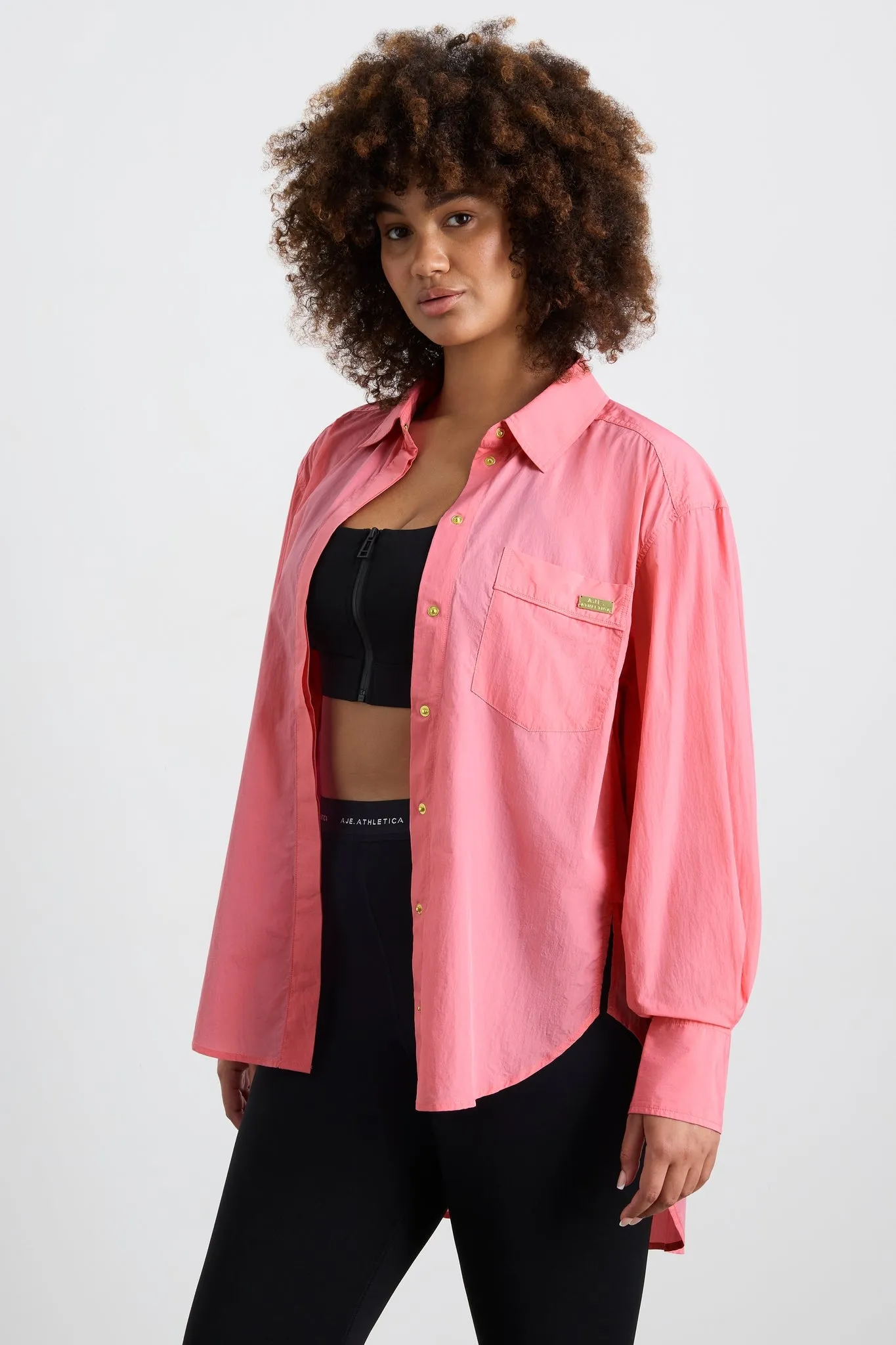 Side Split Windbreaker Shirt 406