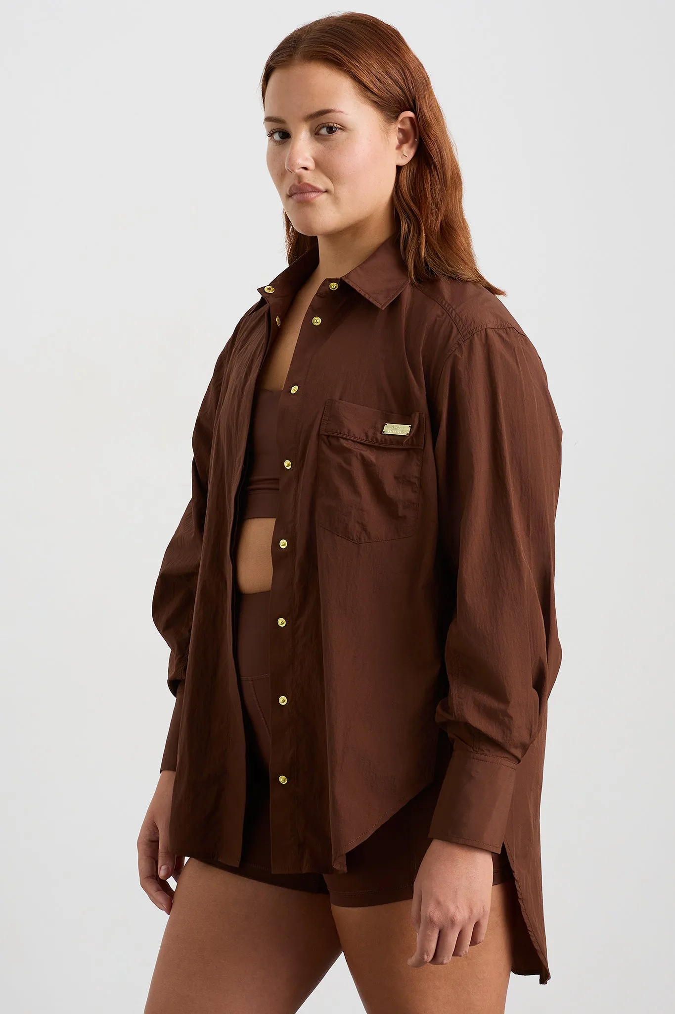 Side Split Windbreaker Shirt 406