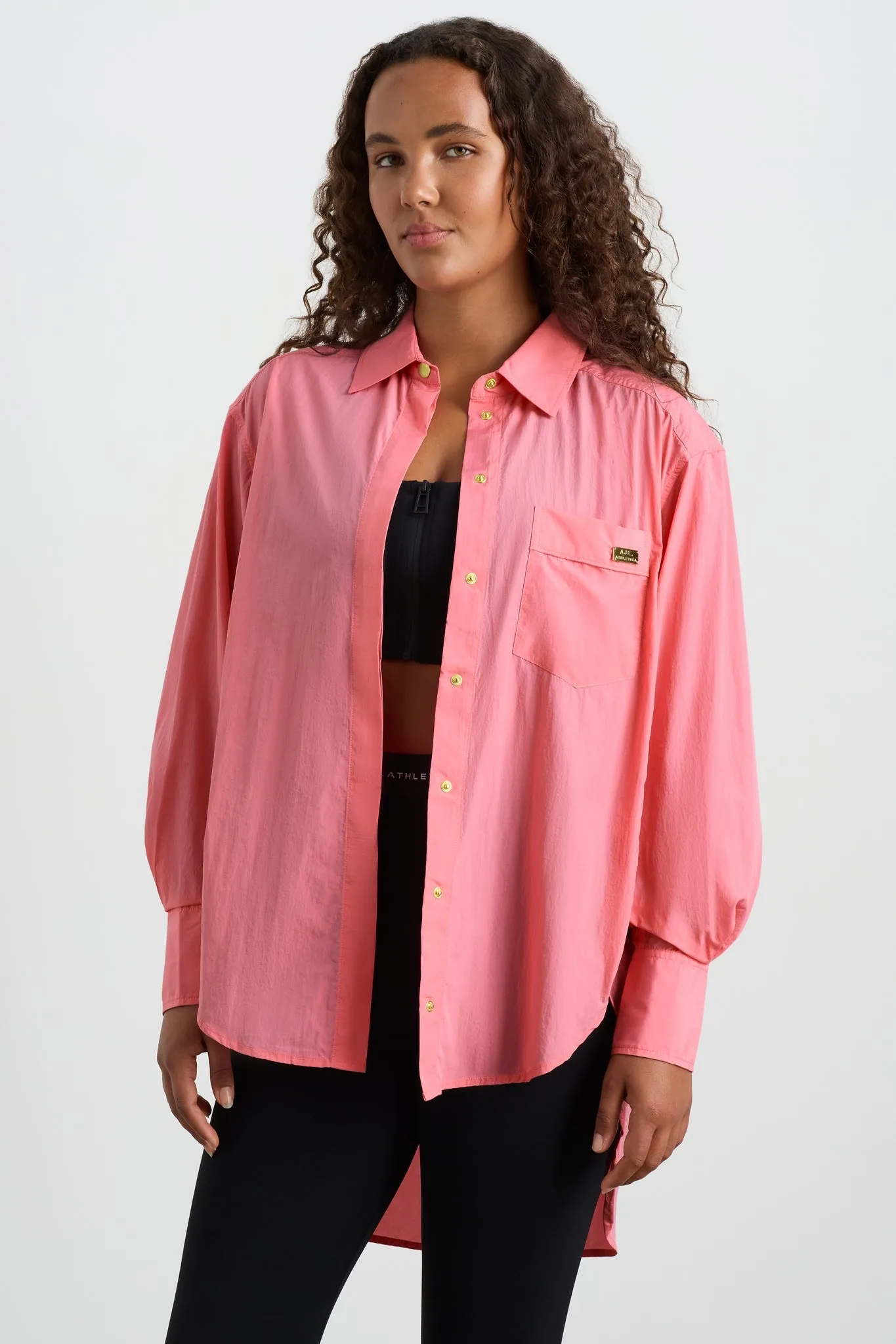 Side Split Windbreaker Shirt 406