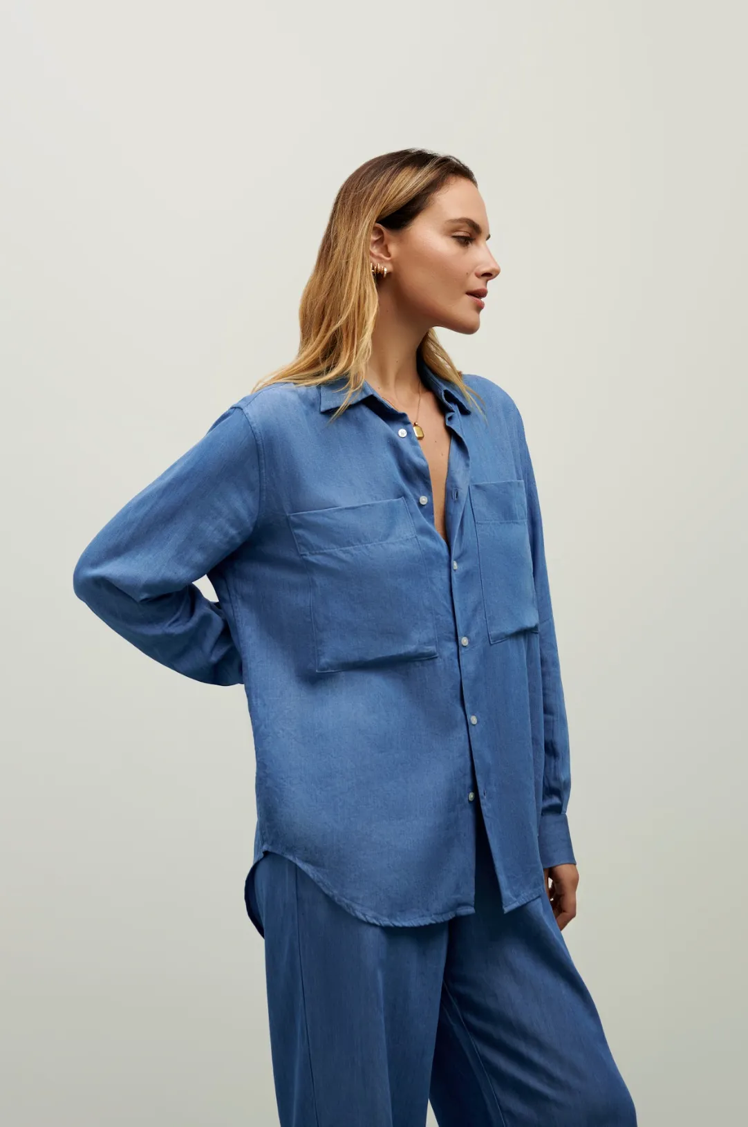 The Millie Button Down Shirt - "Denim"