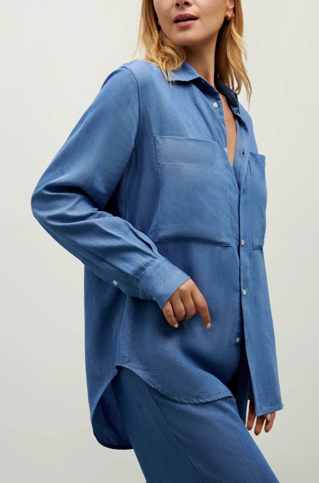 The Millie Button Down Shirt - "Denim"