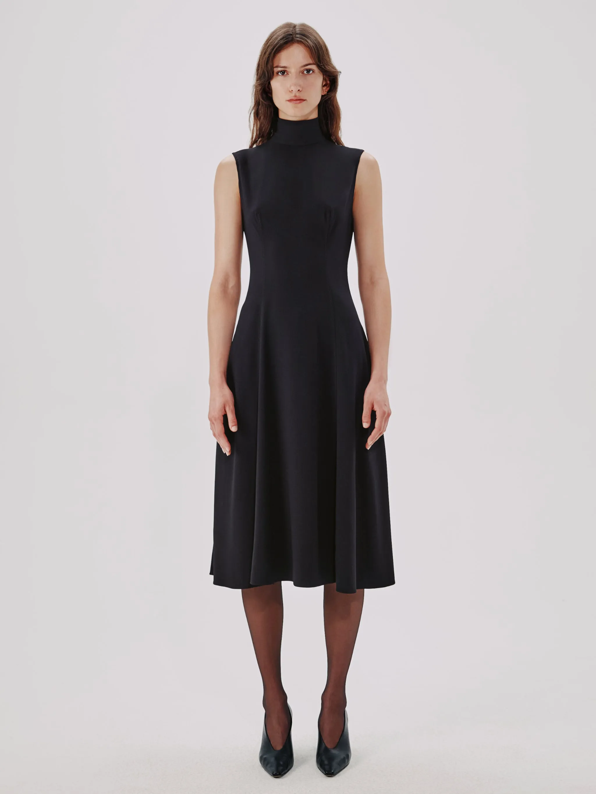 Turtleneck Flare Dress