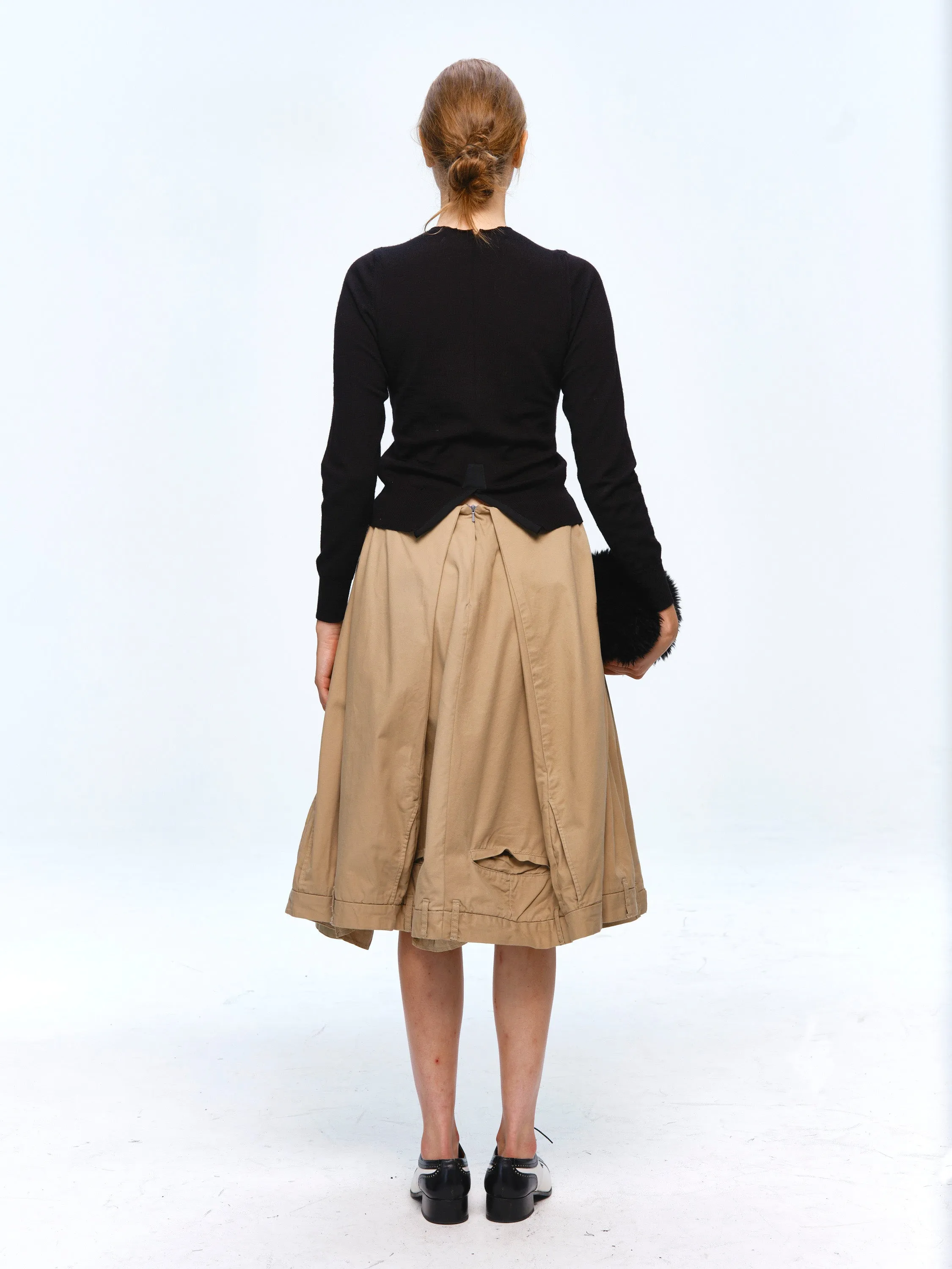 Upside Down Midi Skirt Chinos Wide