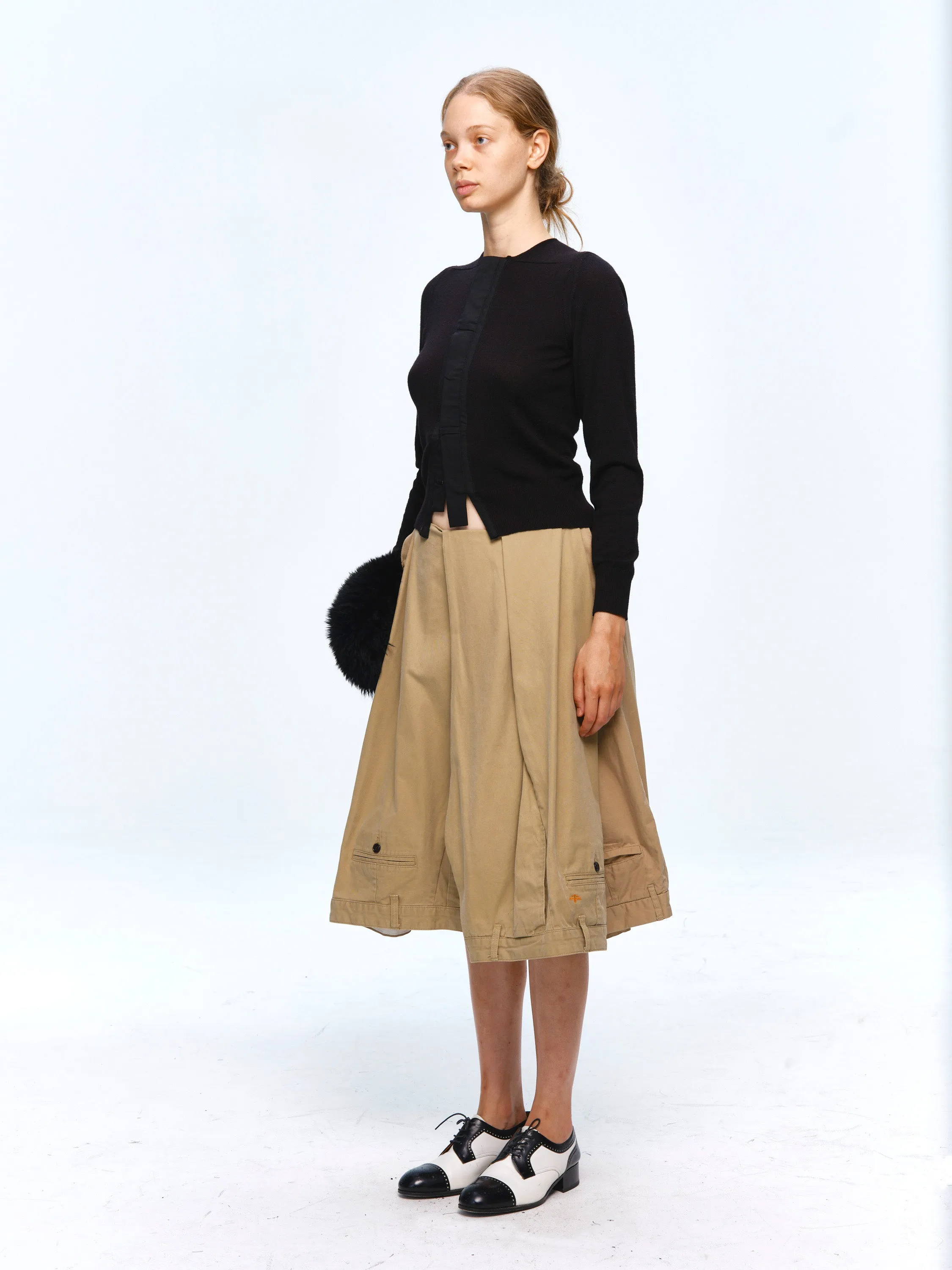 Upside Down Midi Skirt Chinos Wide