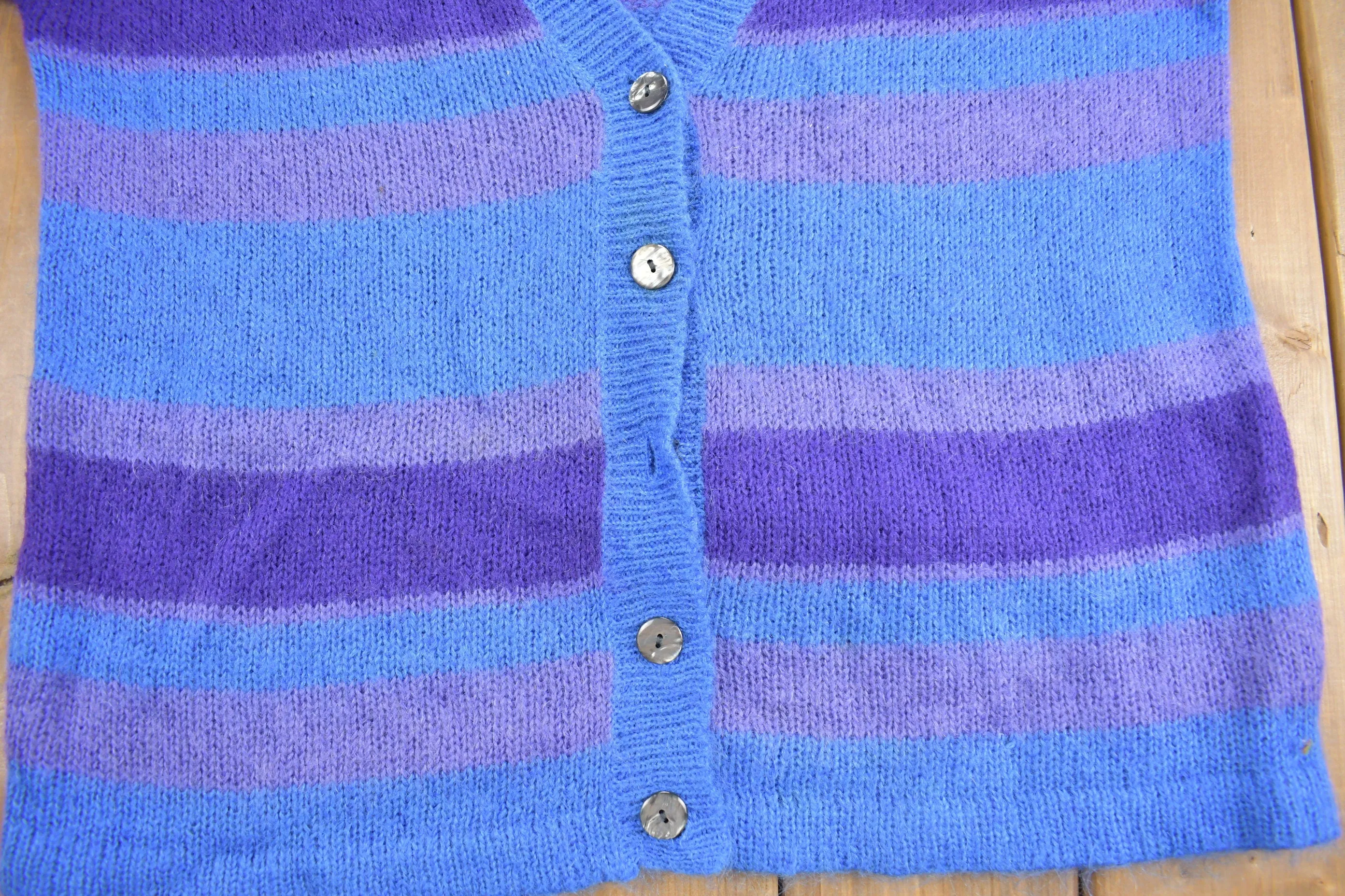 Vintage 1980s Abercrombie & Fitch Mohair Knit Cardigan Sweater / Vintage Cardigan / Button Up / Striped