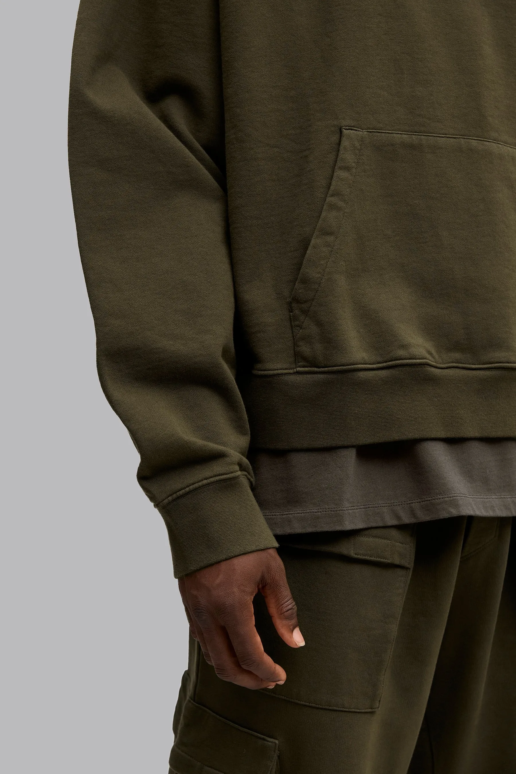 V_LYFE420 BOXY HOODIE - Khaki