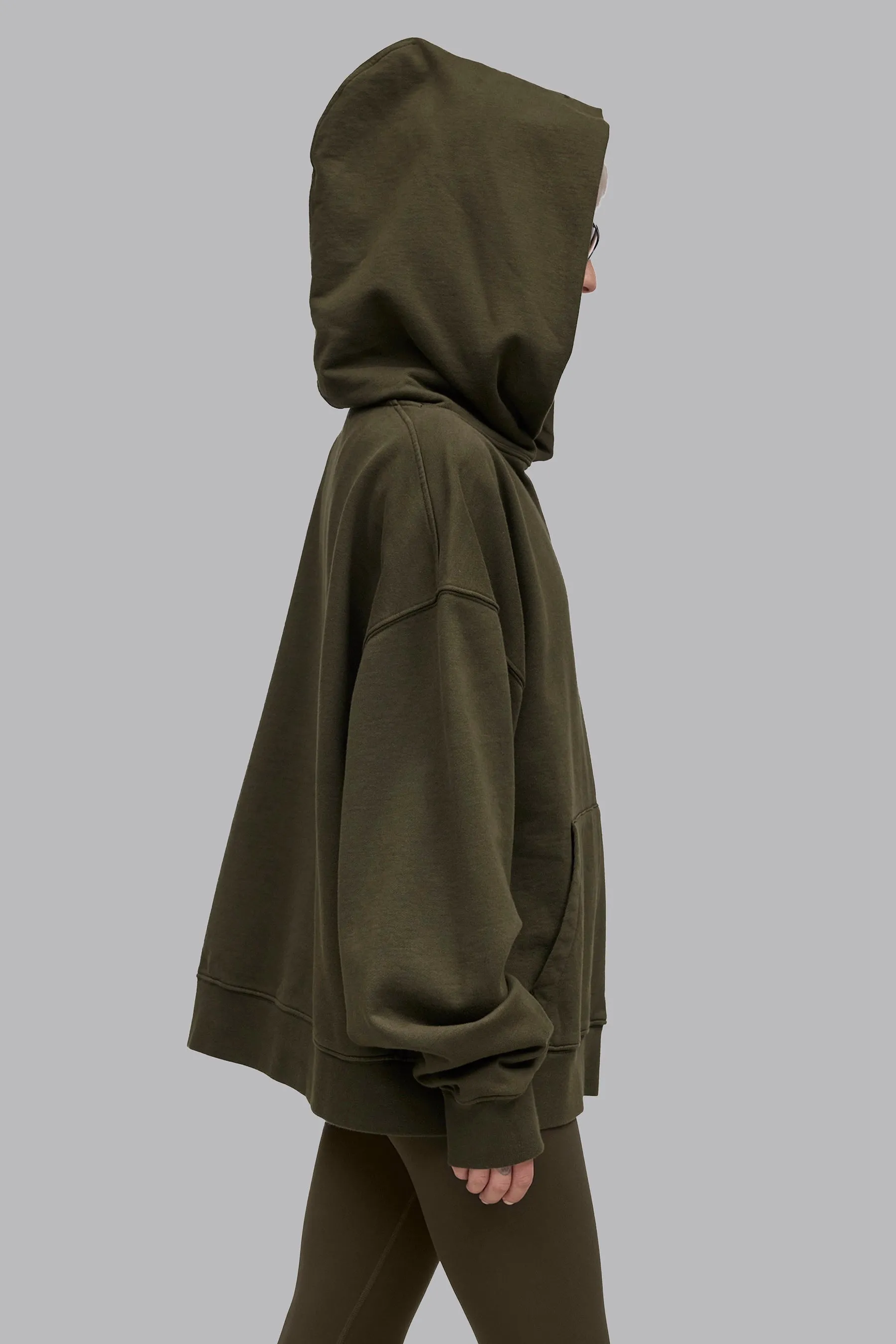 V_LYFE420 BOXY HOODIE - Khaki