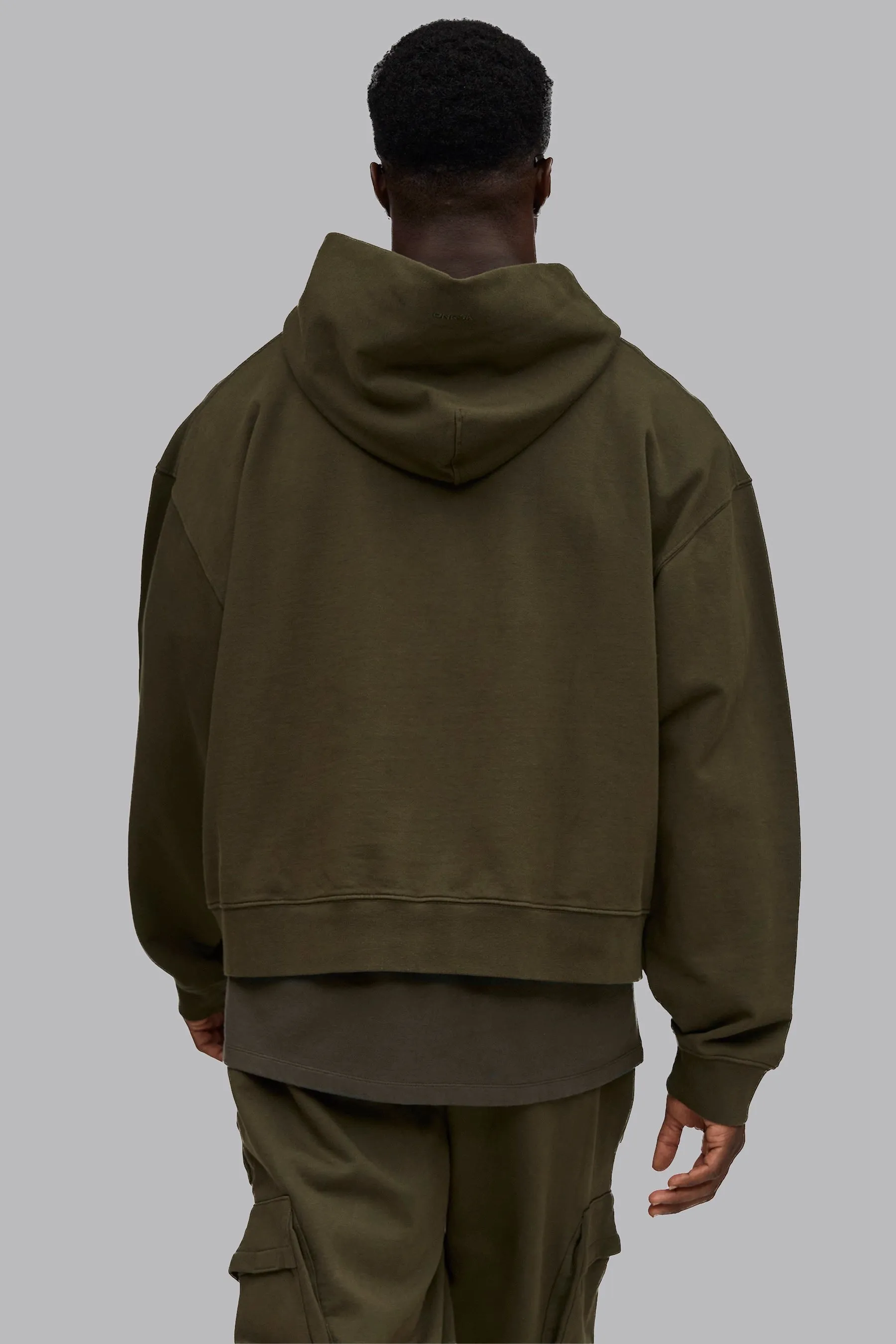 V_LYFE420 BOXY HOODIE - Khaki