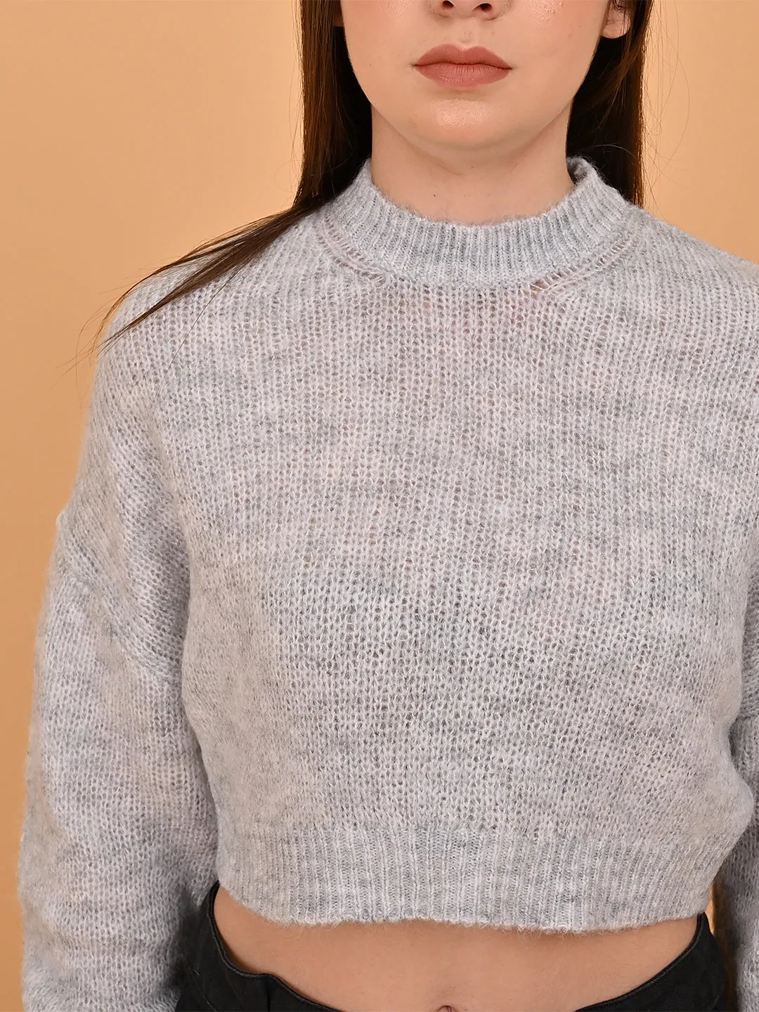 Women Grey Turtleneck Sweater