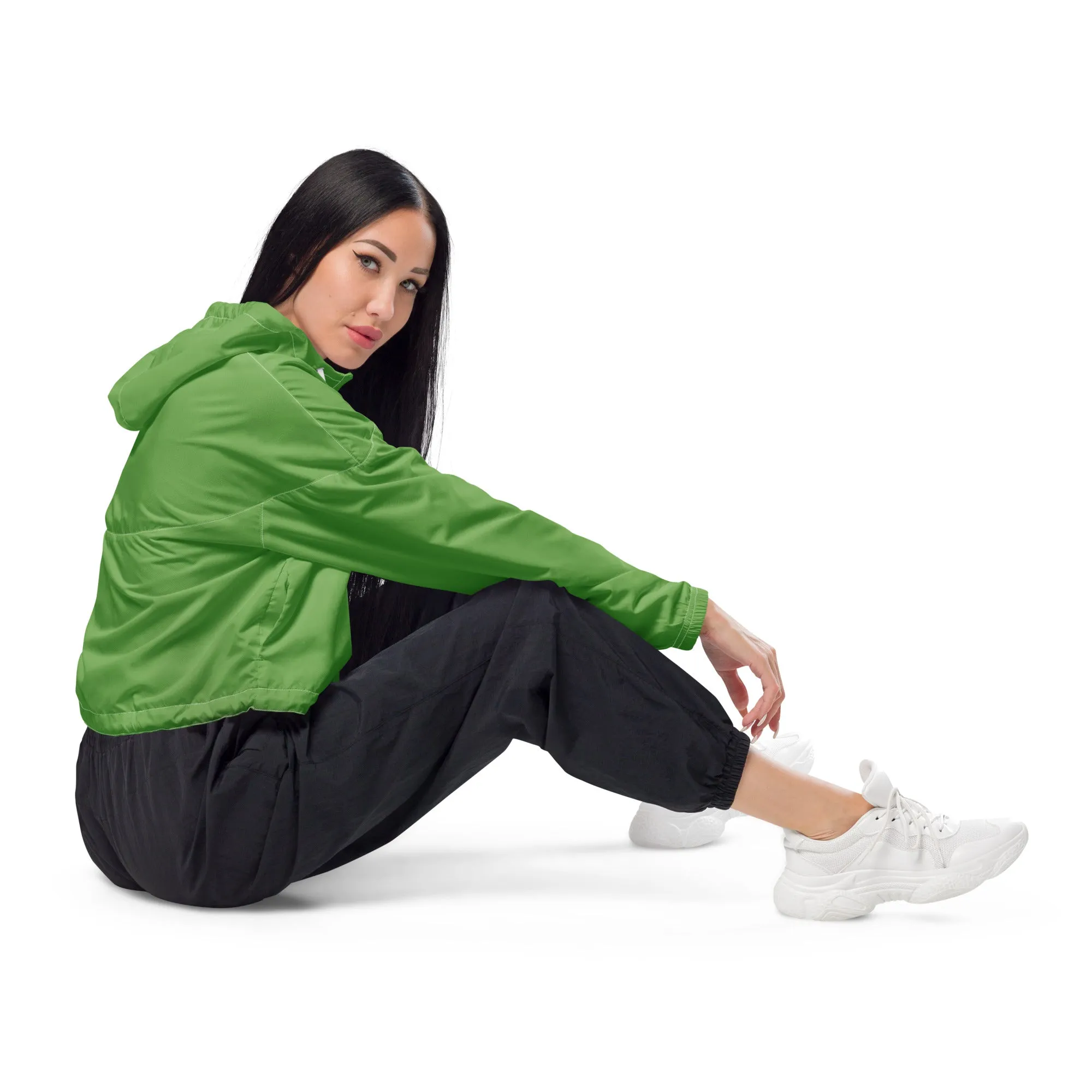 Women’s cropped windbreaker Green Apple