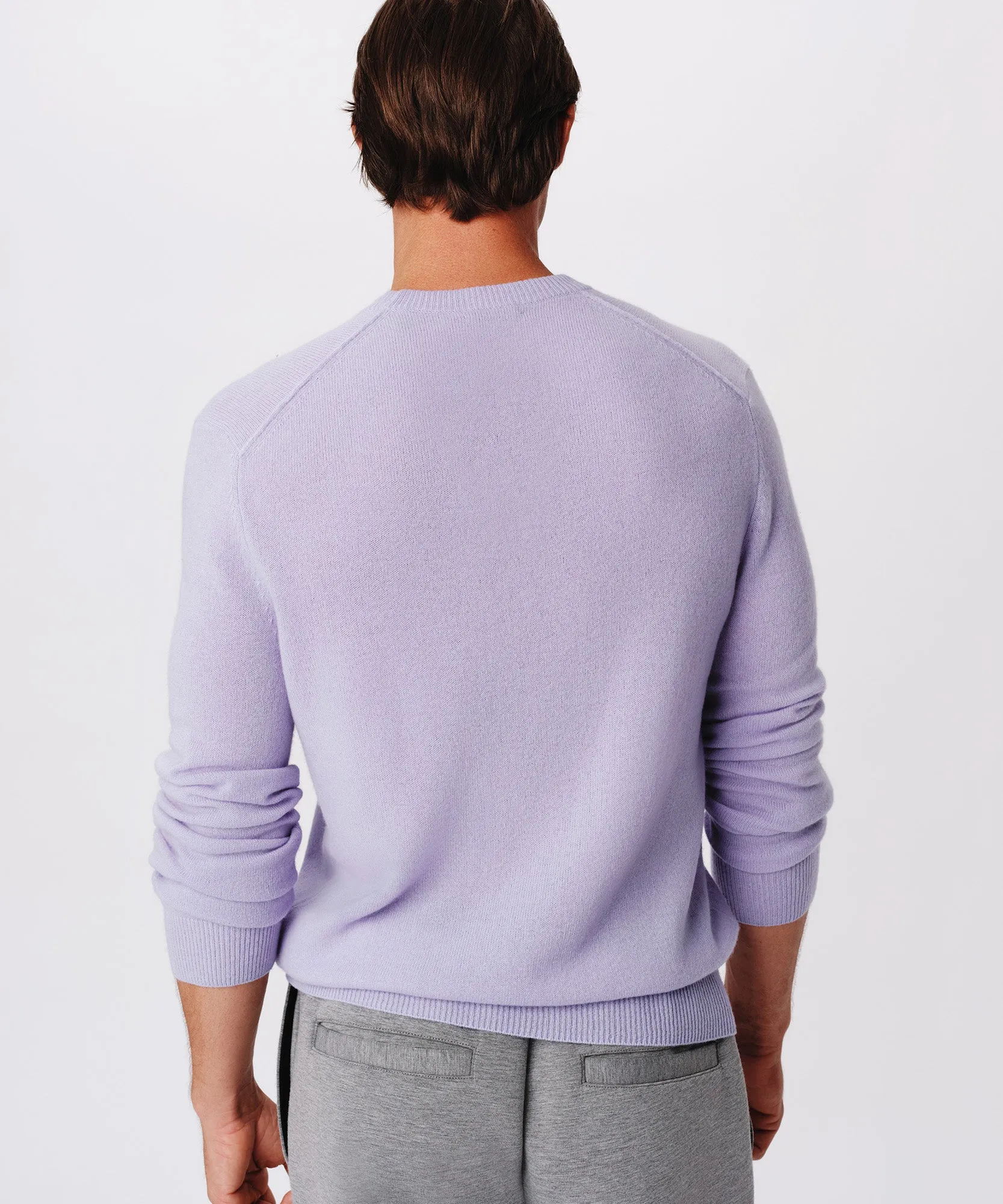 Wool Cashmere Seamed Crew Neck Sweater - Skyflower